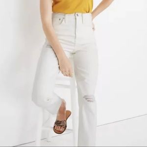 MADEWELL - The Mom Jean Ripped Edition Tile Off White High Rise size 31 EUC
